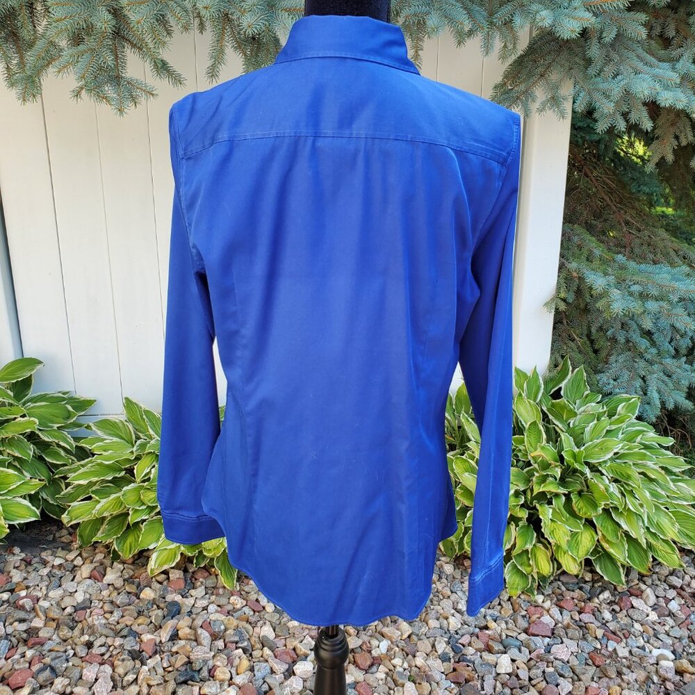 Banana Republic Royal blue Fitted Button Down Shirt Size 14 - Picture 2 of 12